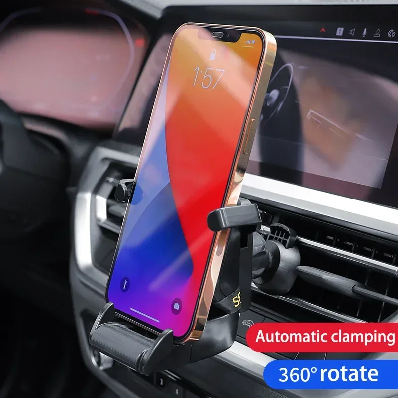 360 Carbon Fiber Pattern Racing Seat Shaped Car Phone Bracket