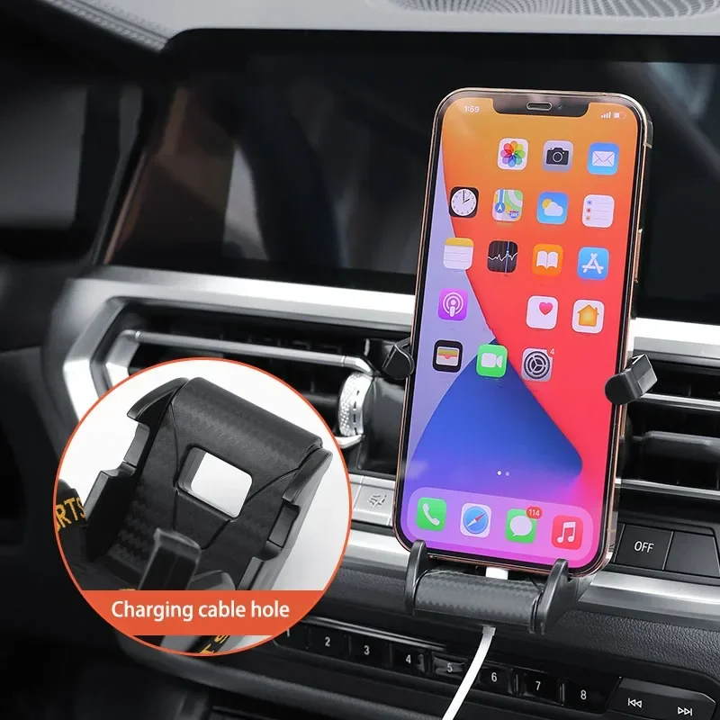 360 Carbon Fiber Pattern Racing Seat Shaped Car Phone Bracket