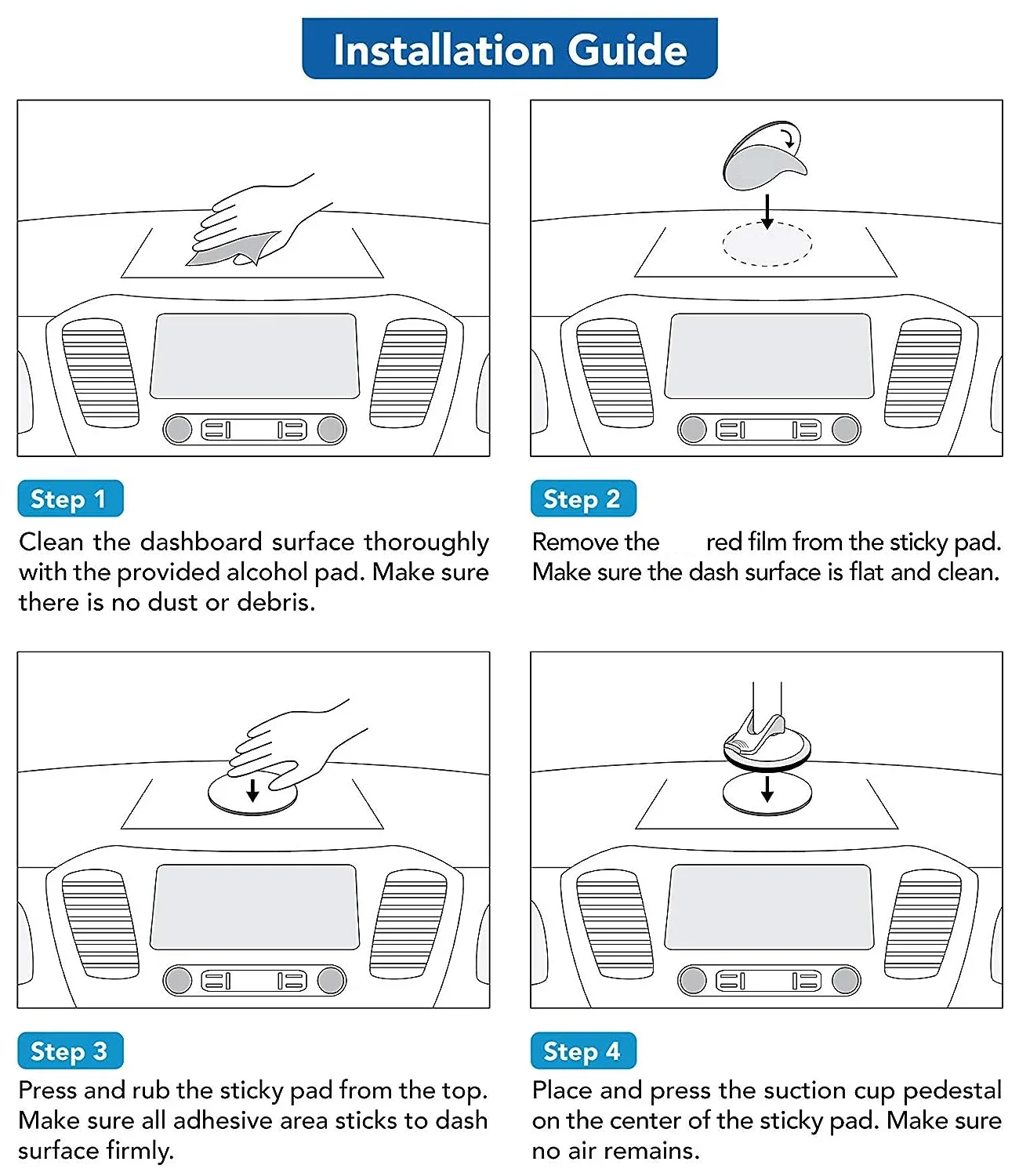 Universal Car Suction Cup Adhesive Dashboard