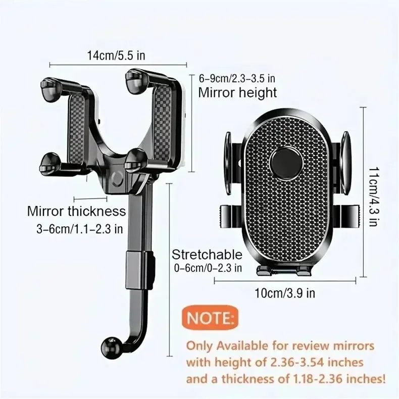 360 Universal Car Phone Holder Rearview Mirror