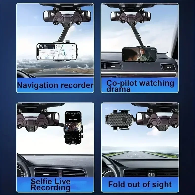 360 Universal Car Phone Holder Rearview Mirror
