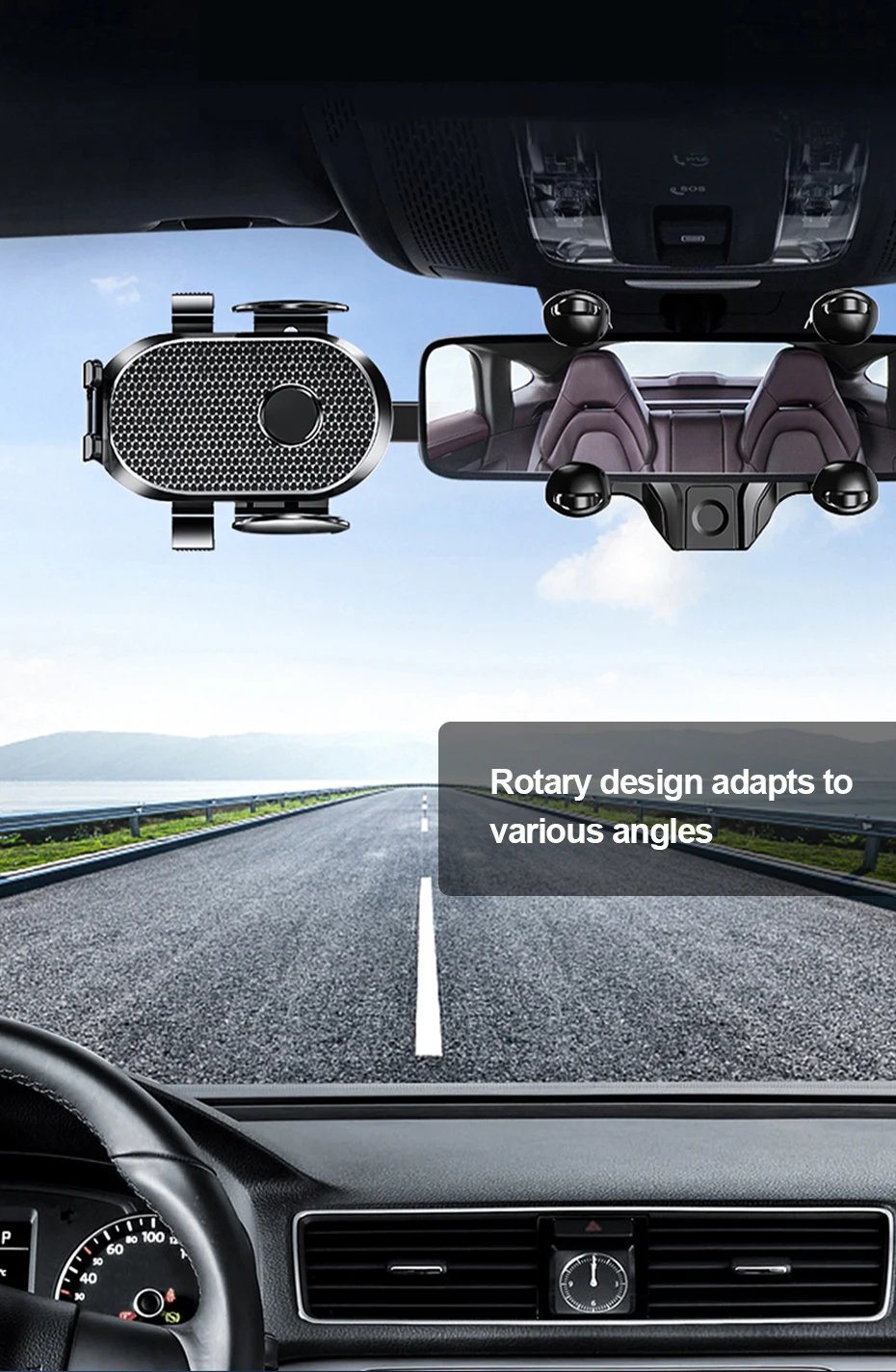 SEAMETAL Car Rearview Mirror Phone Holder