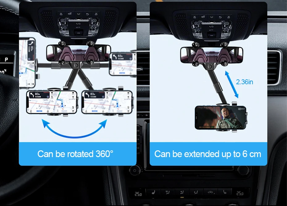 SEAMETAL Car Rearview Mirror Phone Holder