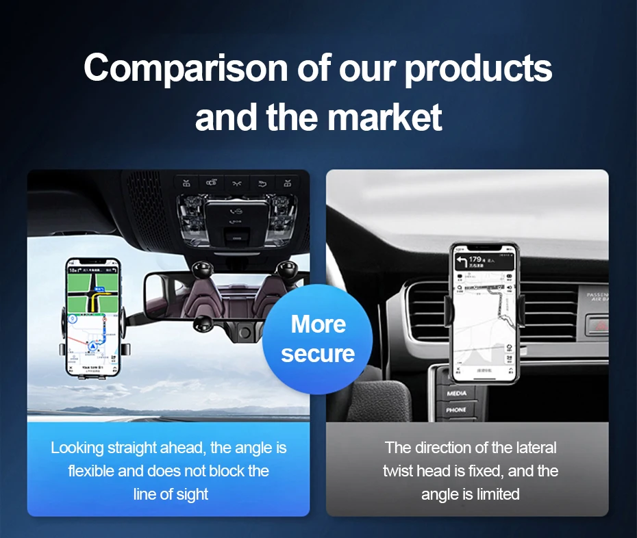 SEAMETAL Car Rearview Mirror Phone Holder