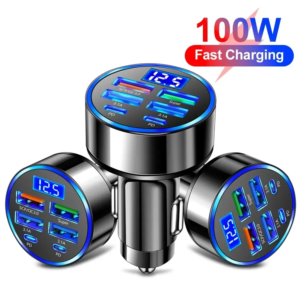 250W PD Car Charger QC3.0 Fast Charge