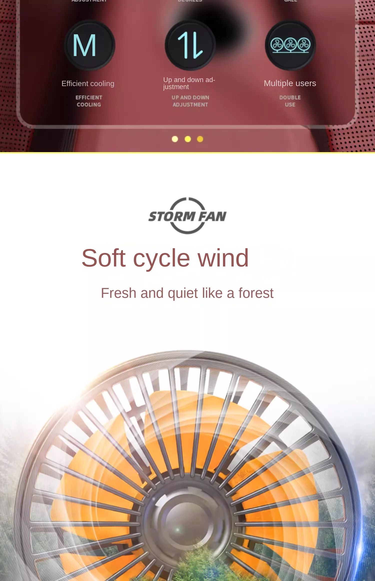 Car Fan 360° Adjustable 3 Head Air Fan