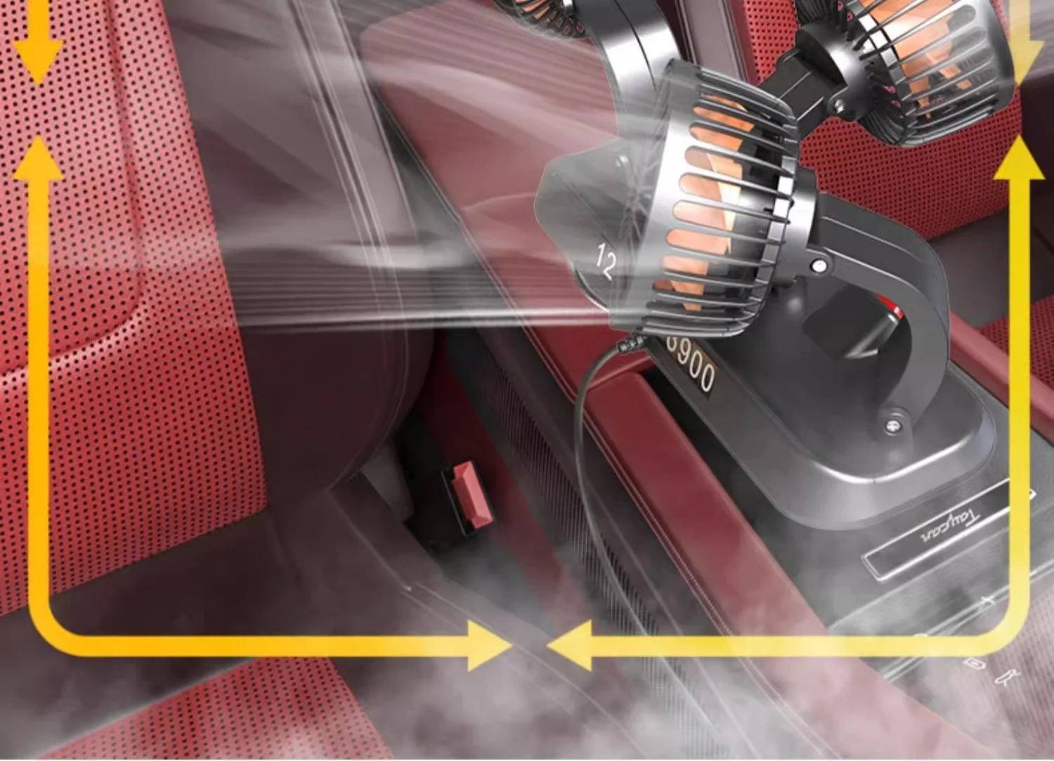 Car Fan 360° Adjustable 3 Head Air Fan
