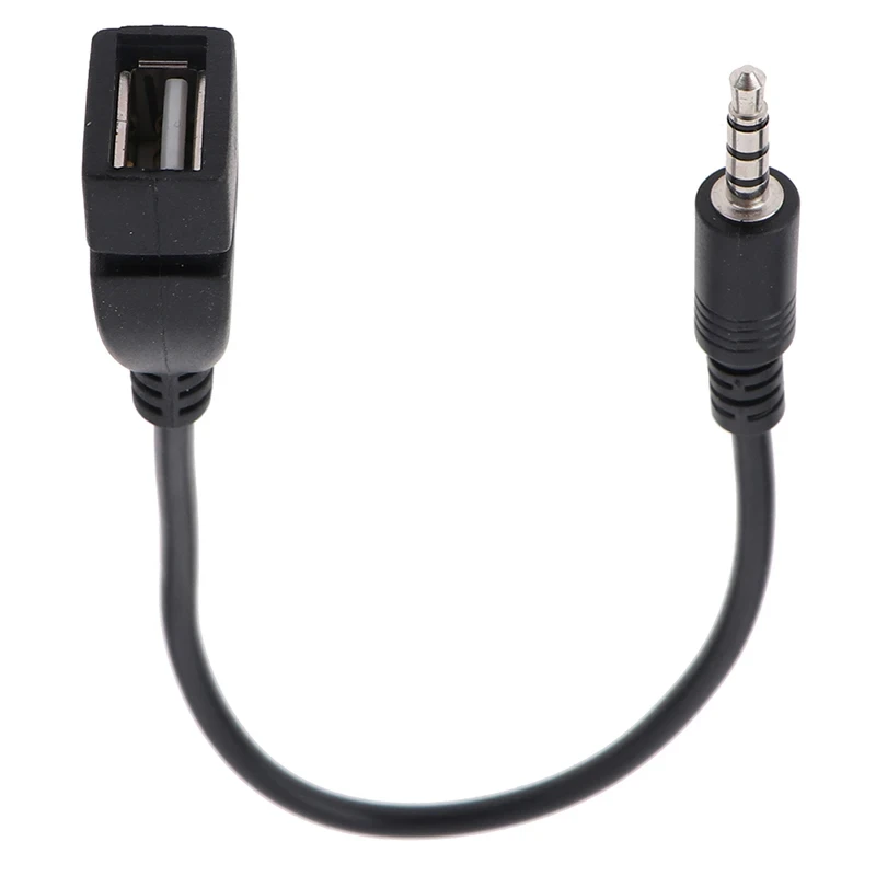 3.5mm Black Car AUX Audio Cable To USB Audio Cable