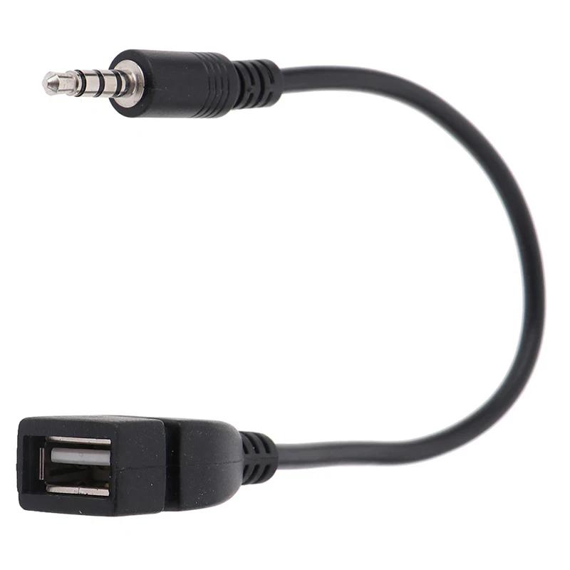 3.5mm Black Car AUX Audio Cable To USB Audio Cable