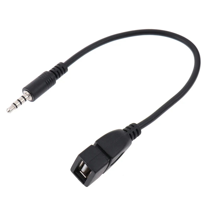 3.5mm Black Car AUX Audio Cable To USB Audio Cable