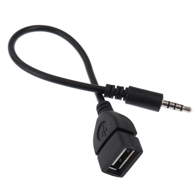 3.5mm Black Car AUX Audio Cable To USB Audio Cable