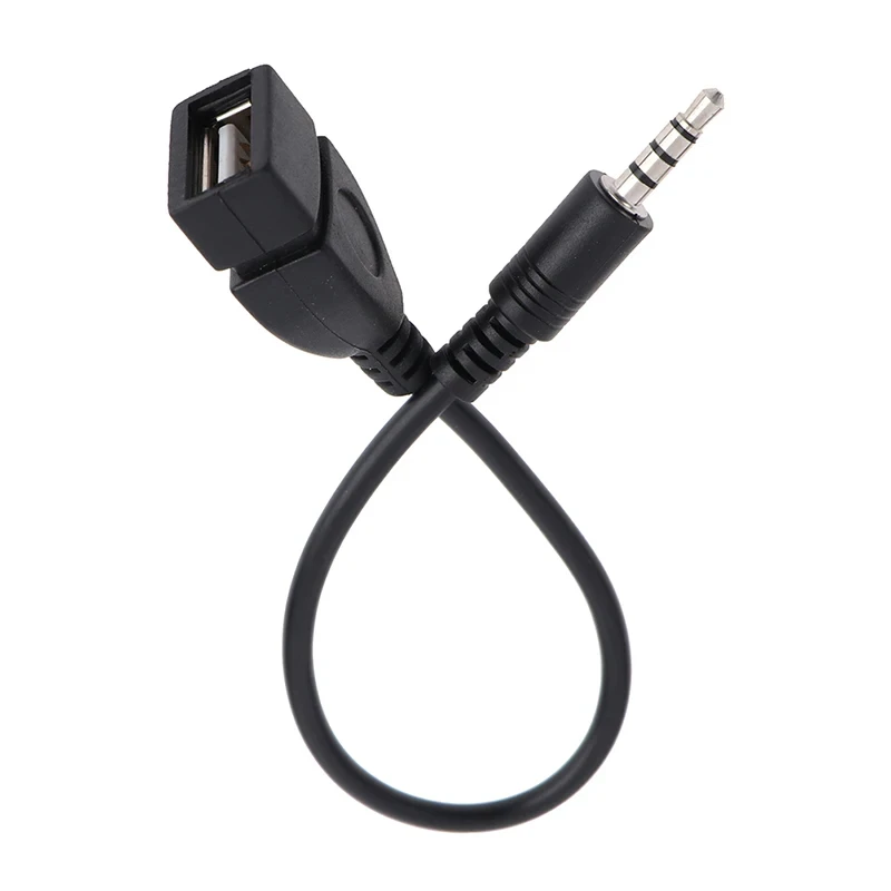 3.5mm Black Car AUX Audio Cable To USB Audio Cable