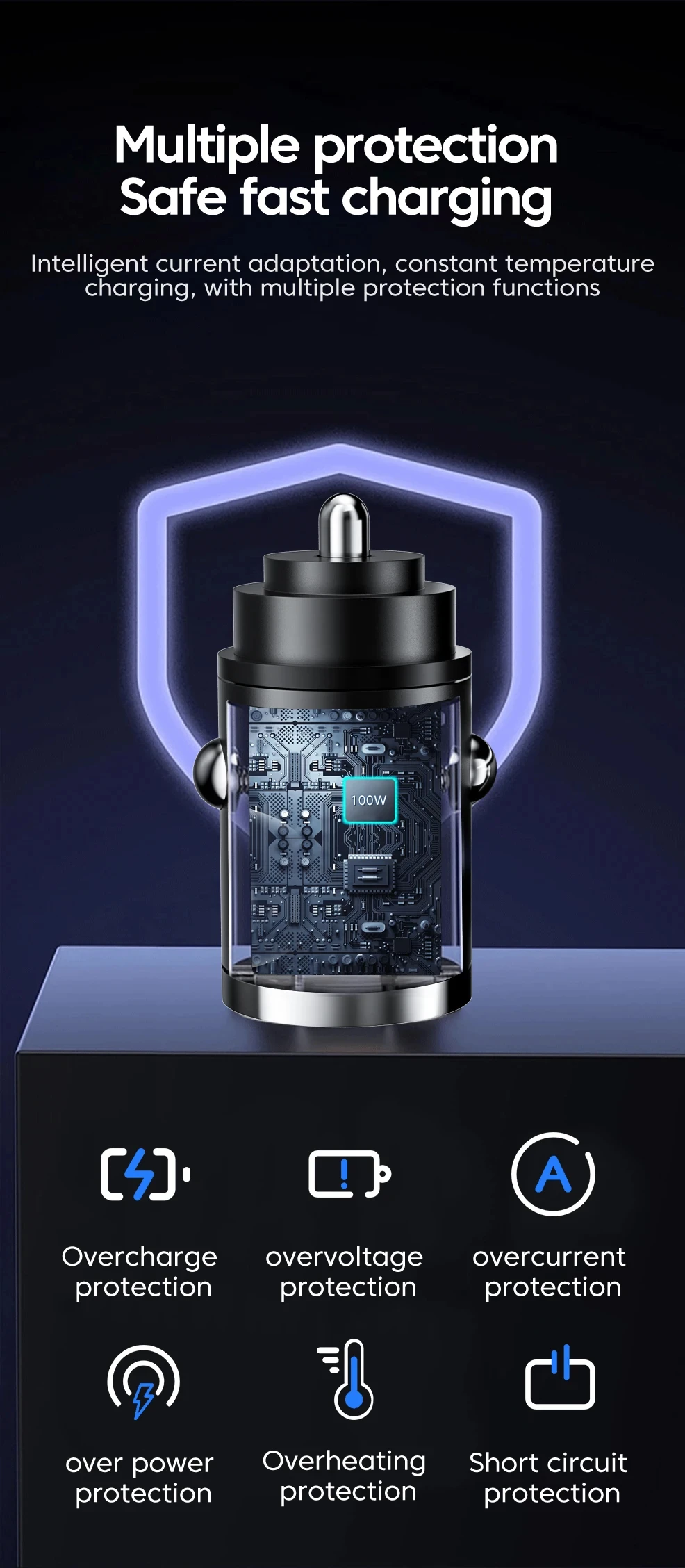100W Car Charger Lighter PD Fast Charging