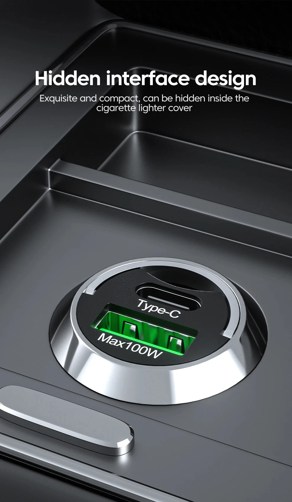 100W Car Charger Lighter PD Fast Charging