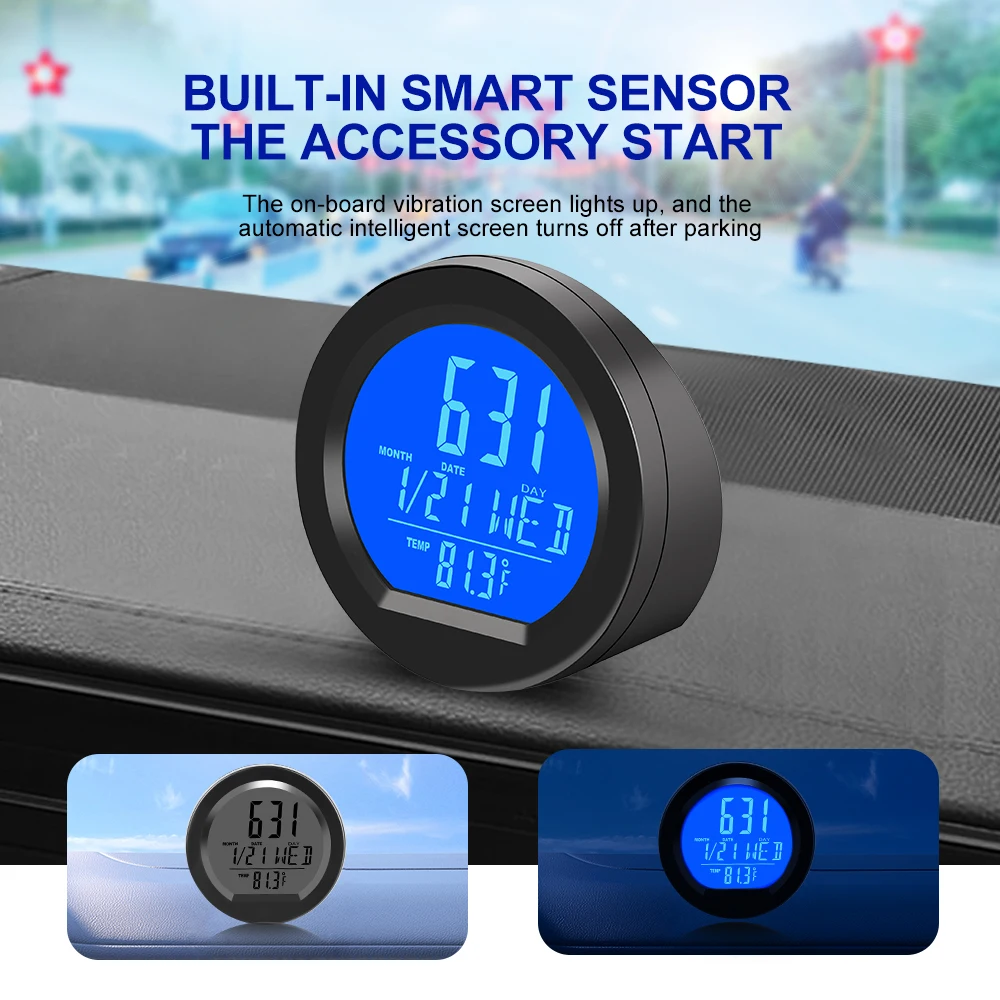 Solar Car Clock Digital Time Watch Solar Car Clock Digital Time Watch
