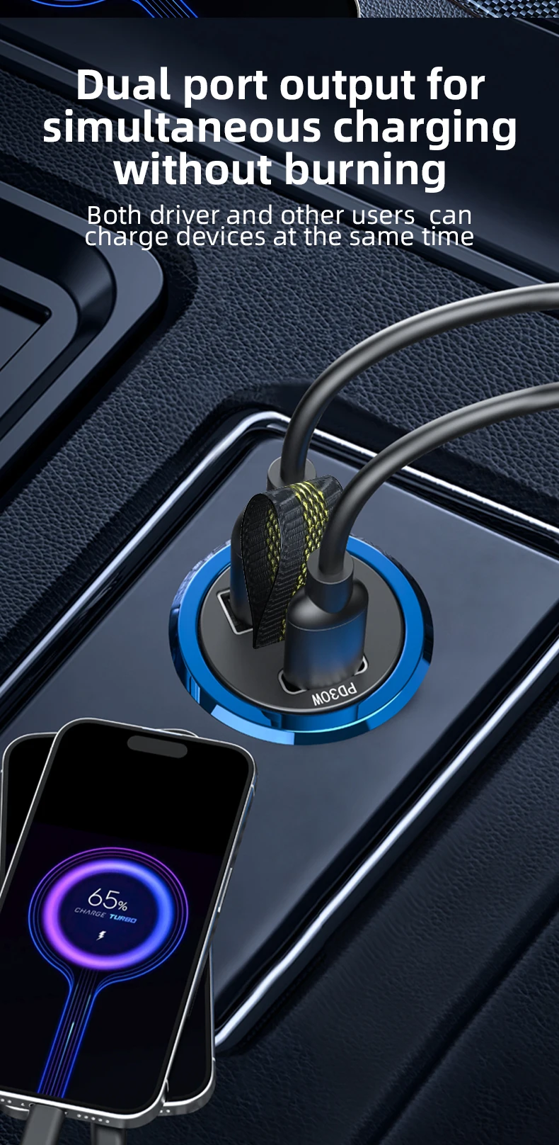 200W Mini USB Car Charger