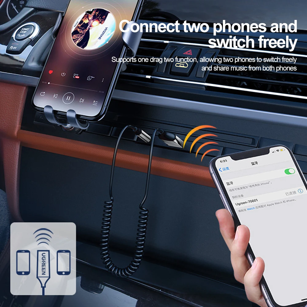 Bluetooth Aux Adapter USB To 3.5mm Jack Car Audio Music