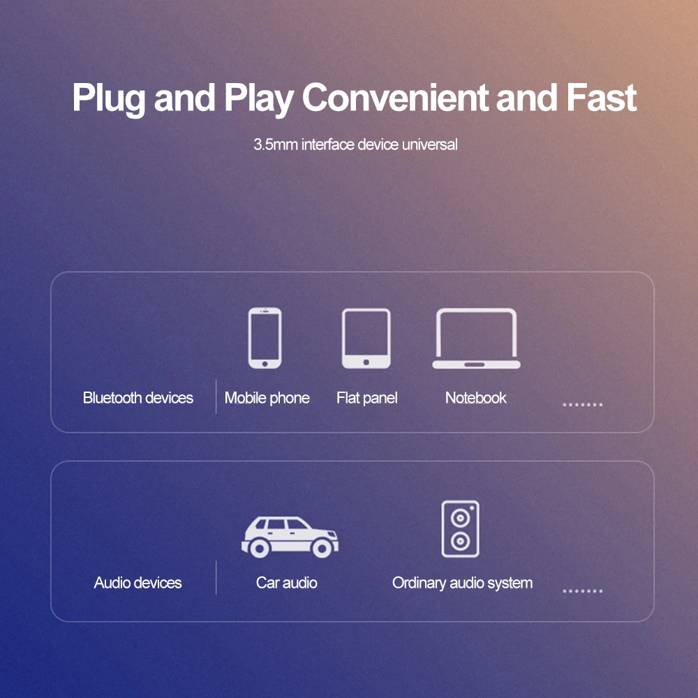 Bluetooth Aux Adapter USB To 3.5mm Jack Car Audio Music