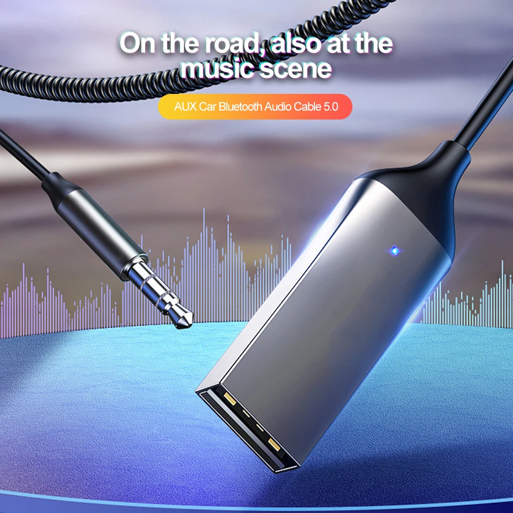 Bluetooth Aux Adapter USB To 3.5mm Jack Car Audio Music
