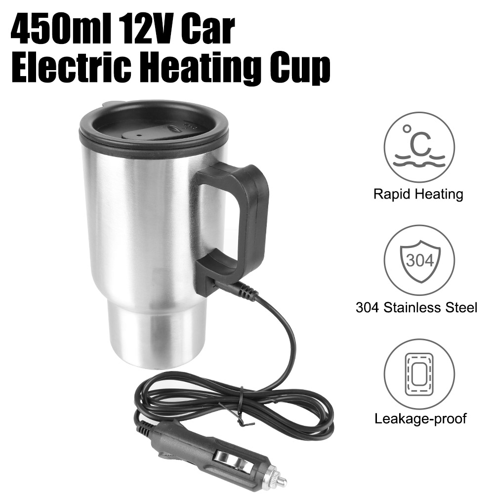 Electric Heating Car Kettle Water Coffee Milk Thermal Mug