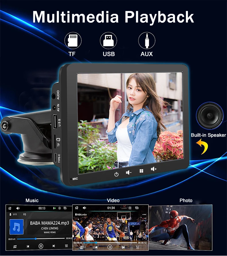 Universal 7 Inch Car Radio Multimedia Video Player