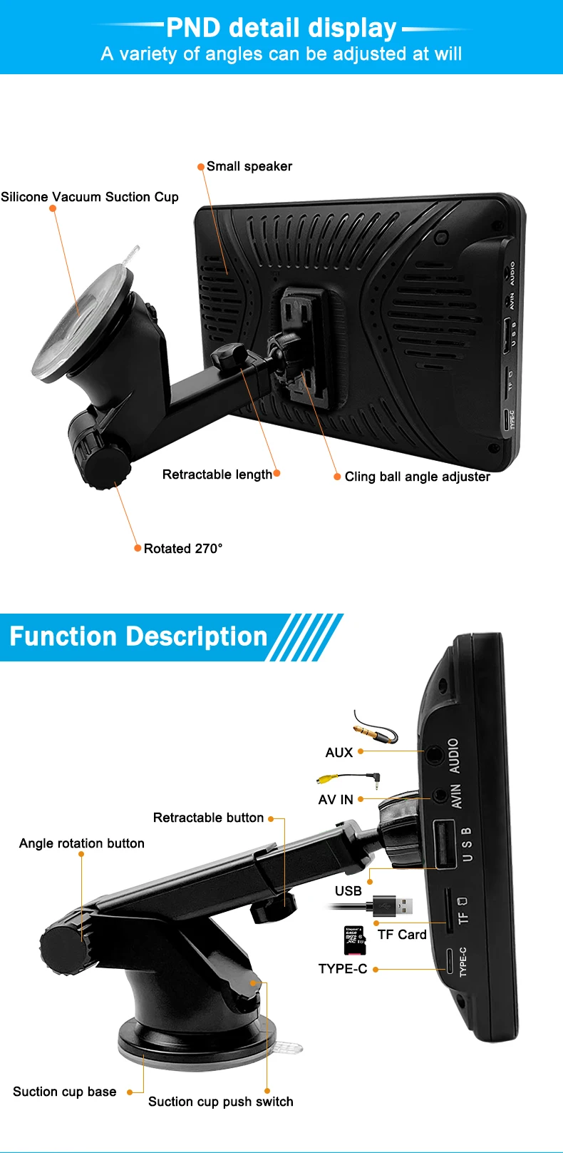 Universal 7 Inch Car Radio Multimedia Video Player