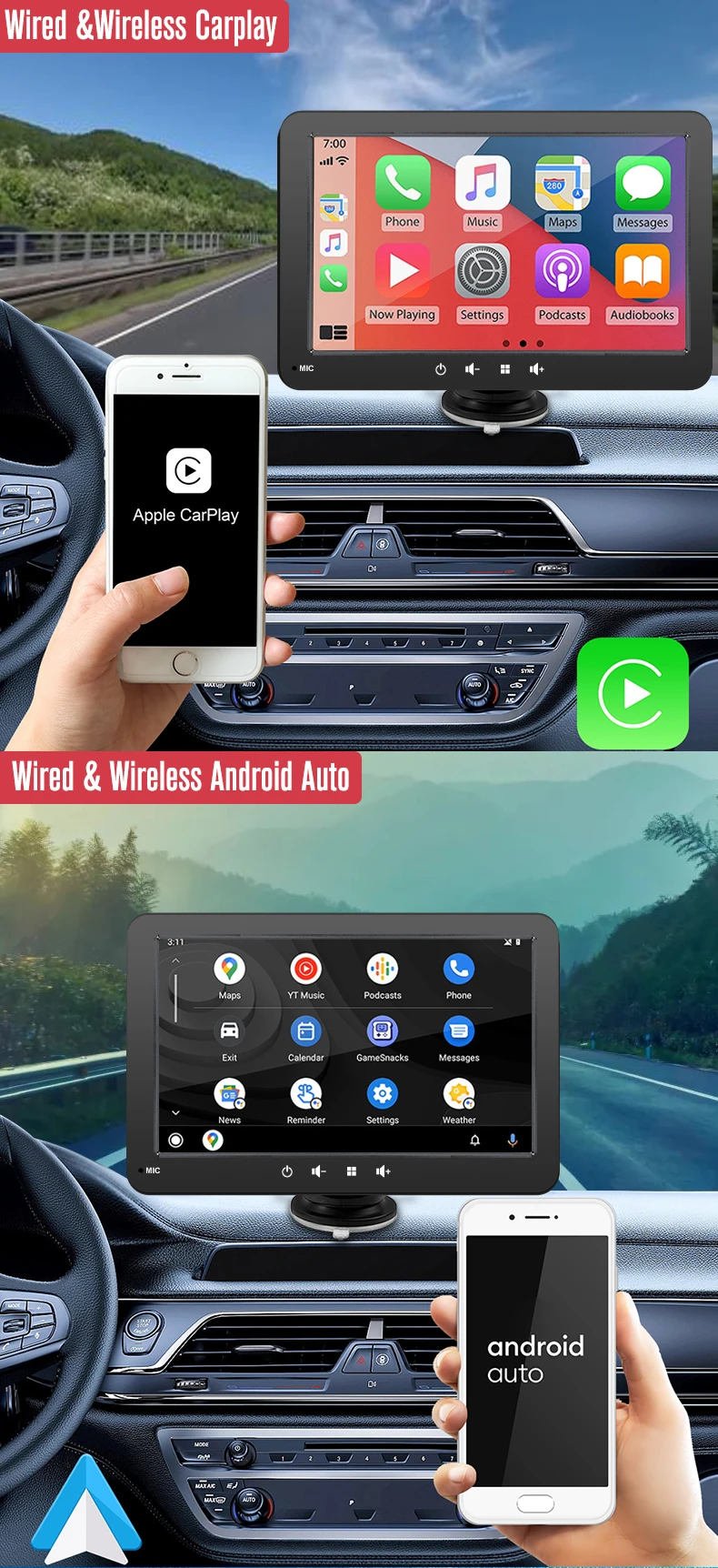Universal 7 Inch Car Radio Multimedia Video Player