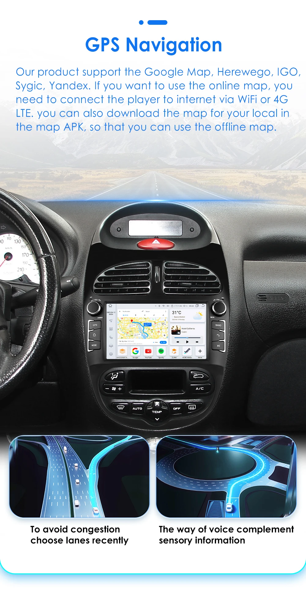Hizpo Car Intelligent Systems Radio For Peugeot