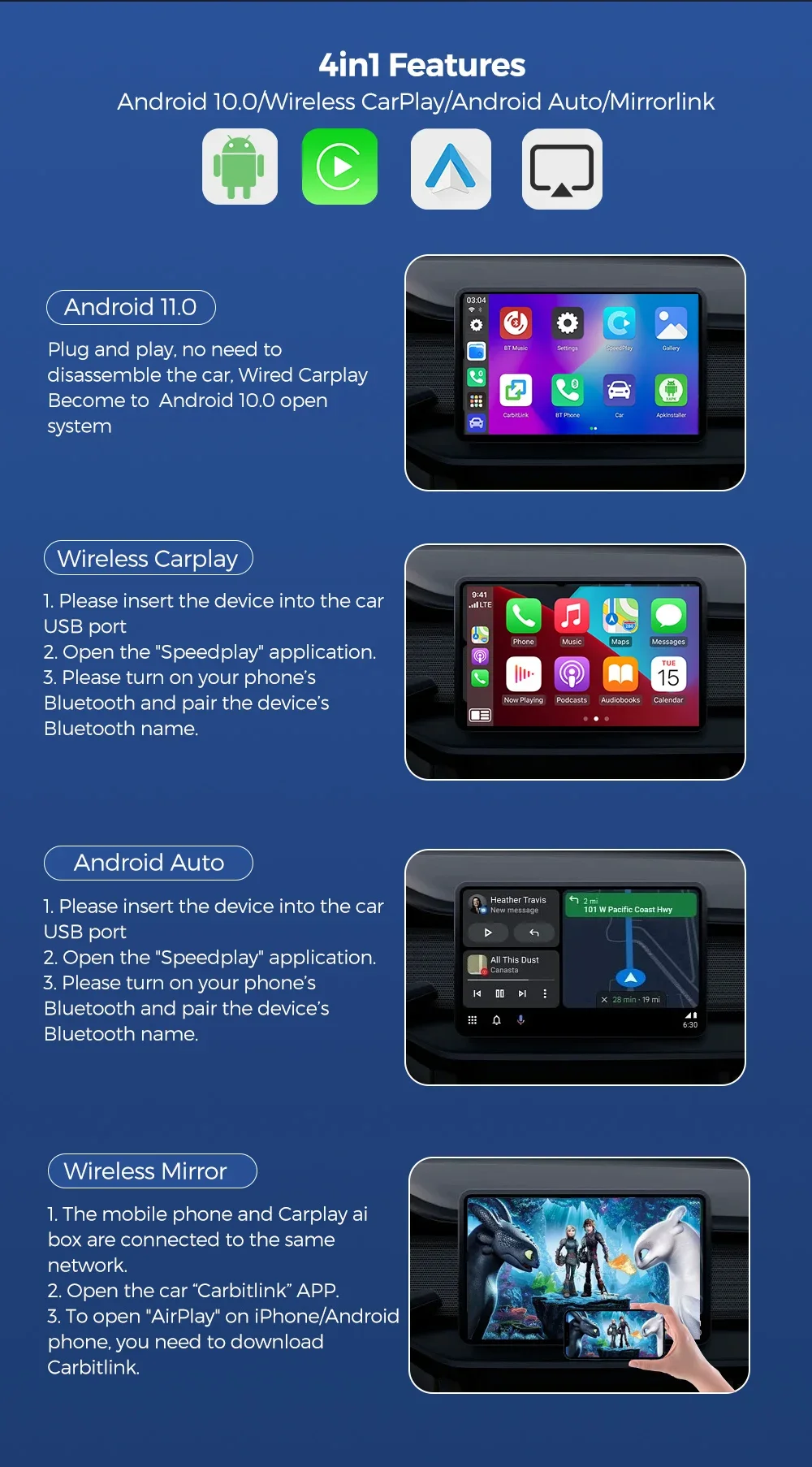 2024 Carplay AI BOX Wireless Android Auto Carplay