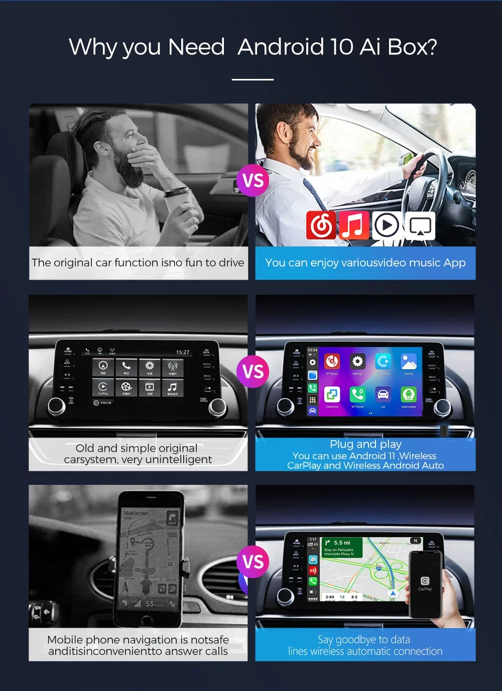 2024 Carplay AI BOX Wireless Android Auto Carplay