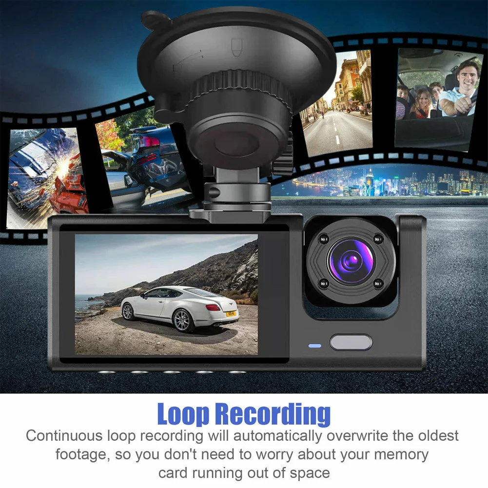 3 Channel Car DVR HD 1080P 3-Lens