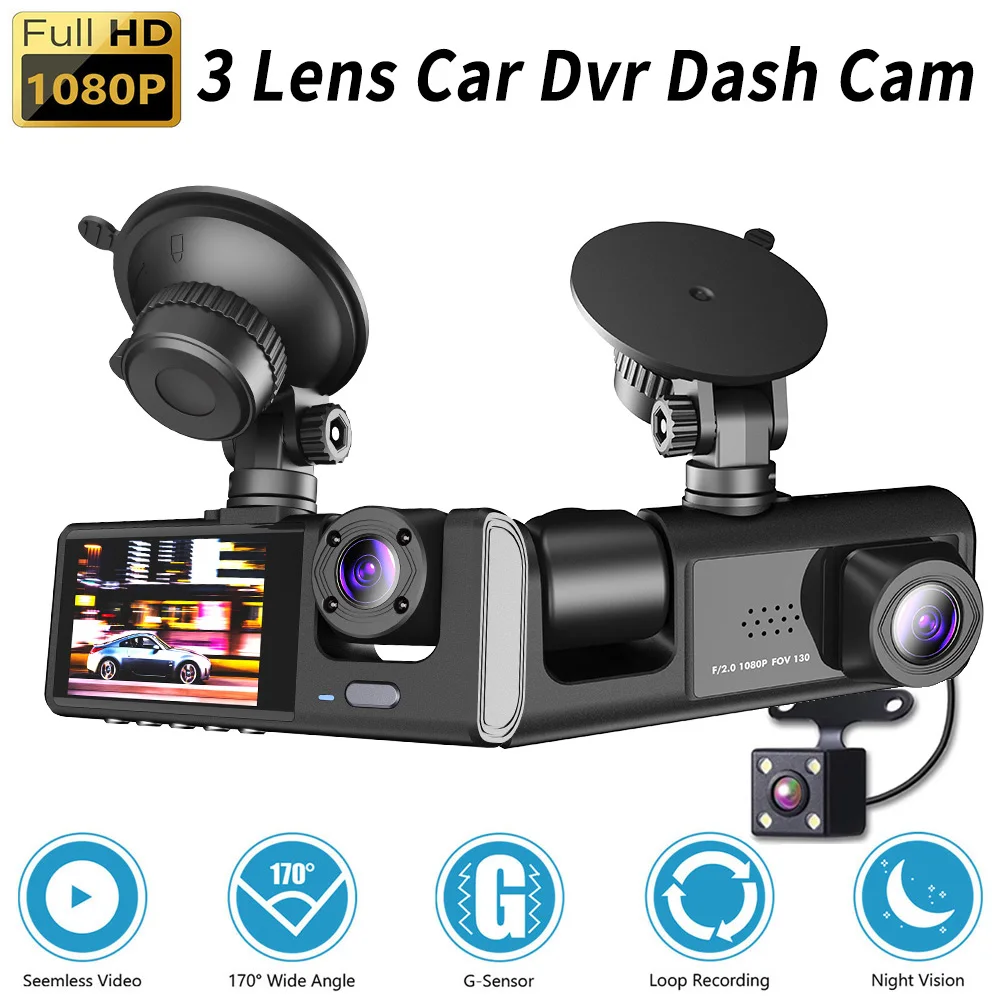 3 Channel Car DVR HD 1080P 3-Lens