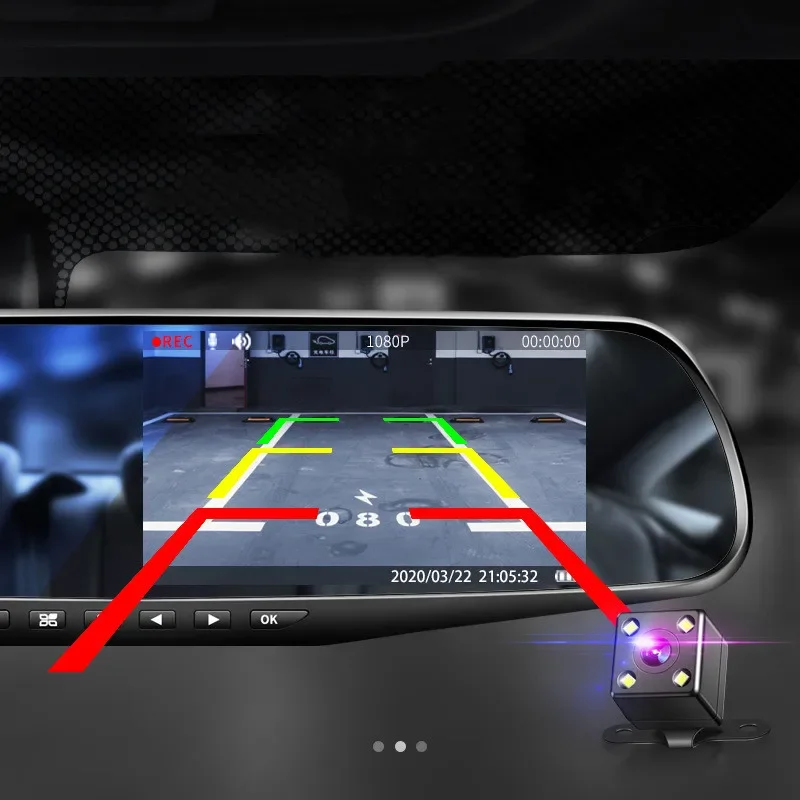 4.3 Inch Driving Recorder Car DVR Rearview Mirror Dual Lens 4.3 Inch Driving Recorder Car DVR Rearview Mirror Dual Lens