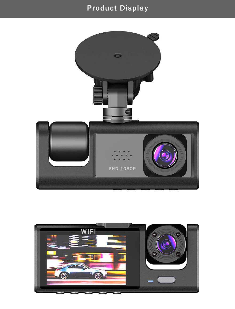WiFi 3 Channel Car DVR