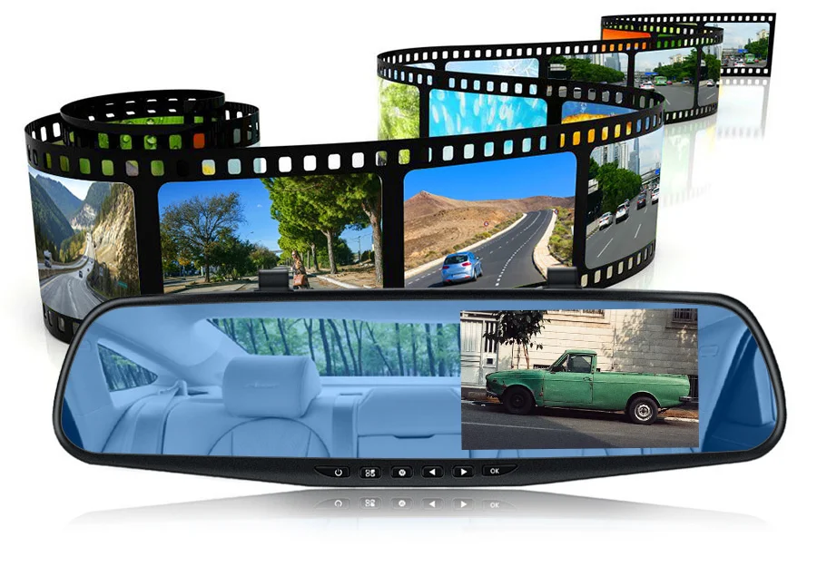 E-ACE Dashcam Car Dvr 4.3 Inch Mirror