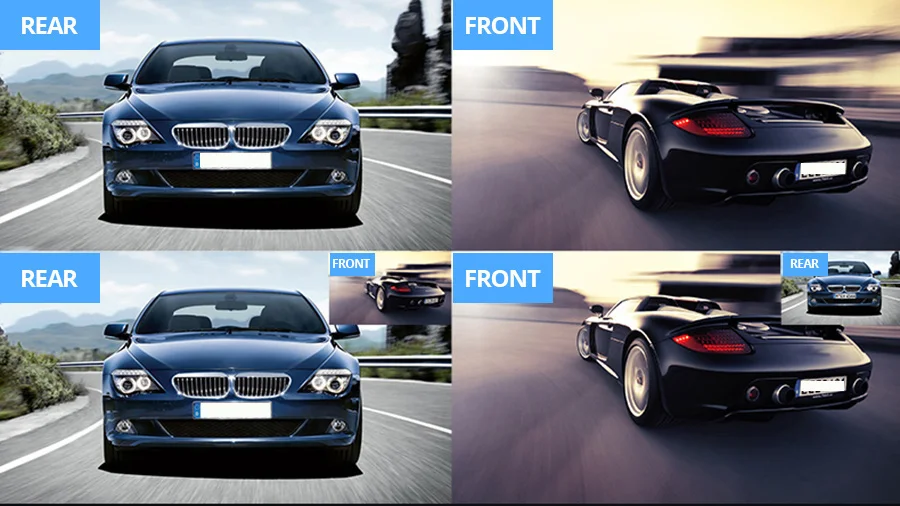 E-ACE Dashcam Car Dvr 4.3 Inch Mirror