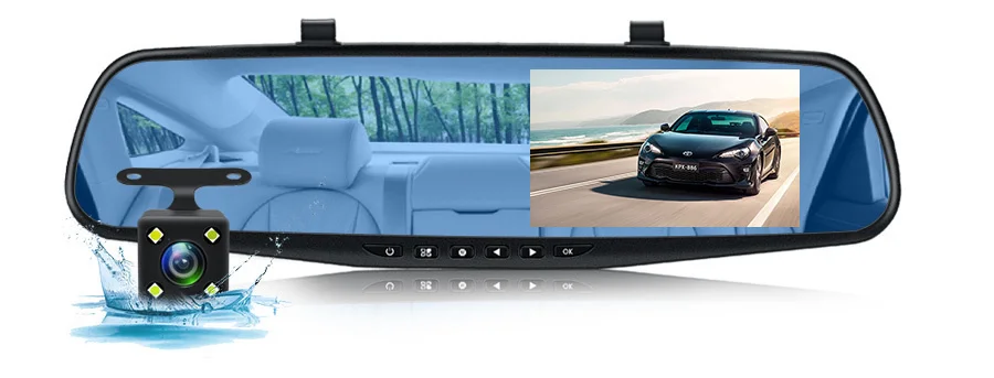 E-ACE Dashcam Car Dvr 4.3 Inch Mirror
