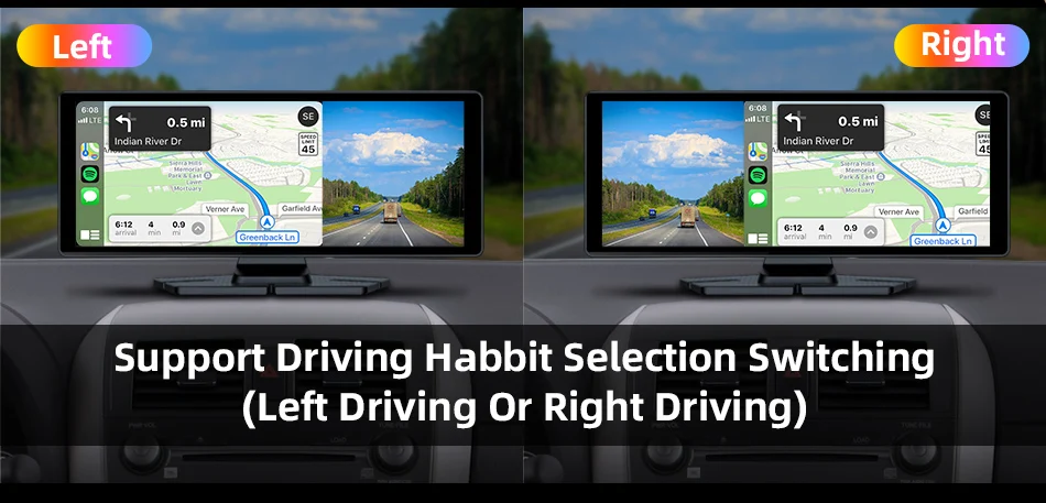 Srnubi 10.26 Inch 4K Dash Cam Rearview CameraRs