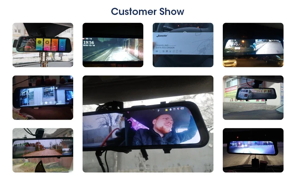 Srnubi 10.26 Inch 4K Dash Cam Rearview CameraRs