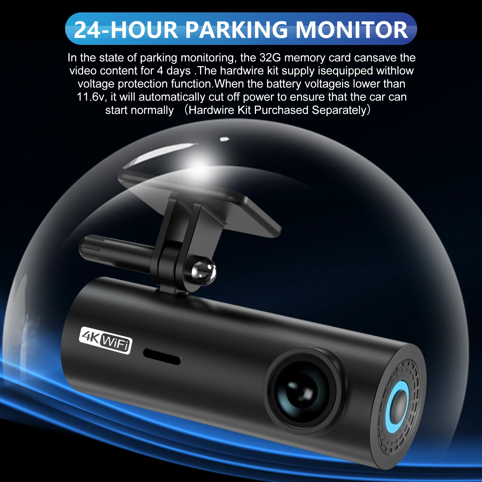 4K Car Dash Cam DVR Recorder