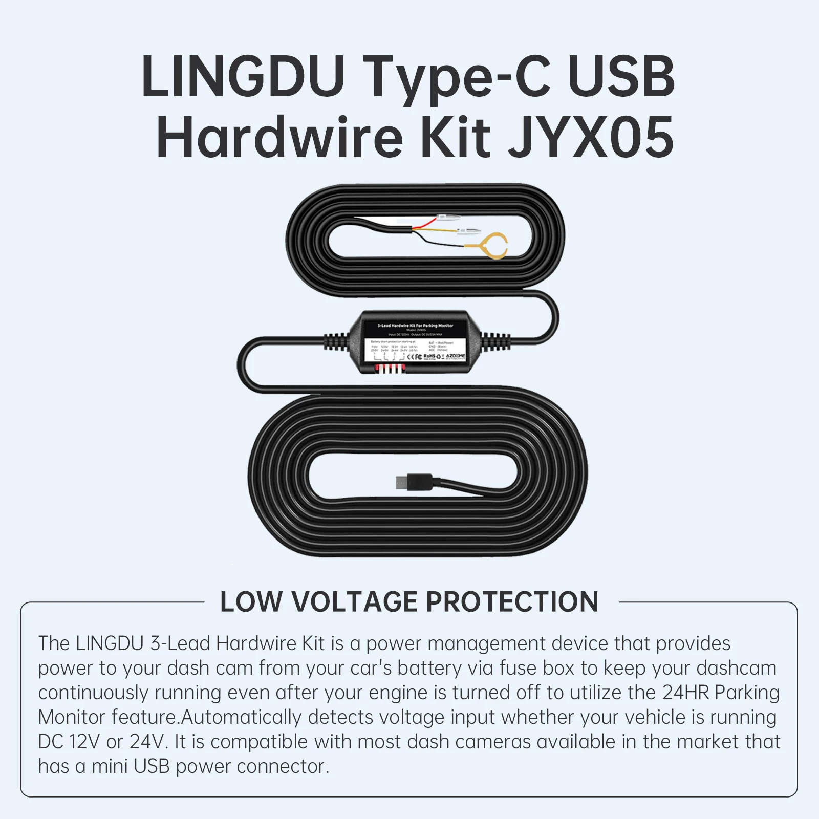 LINGDU 4K Dash Cam D500 Ultra HD Front Car Camera
