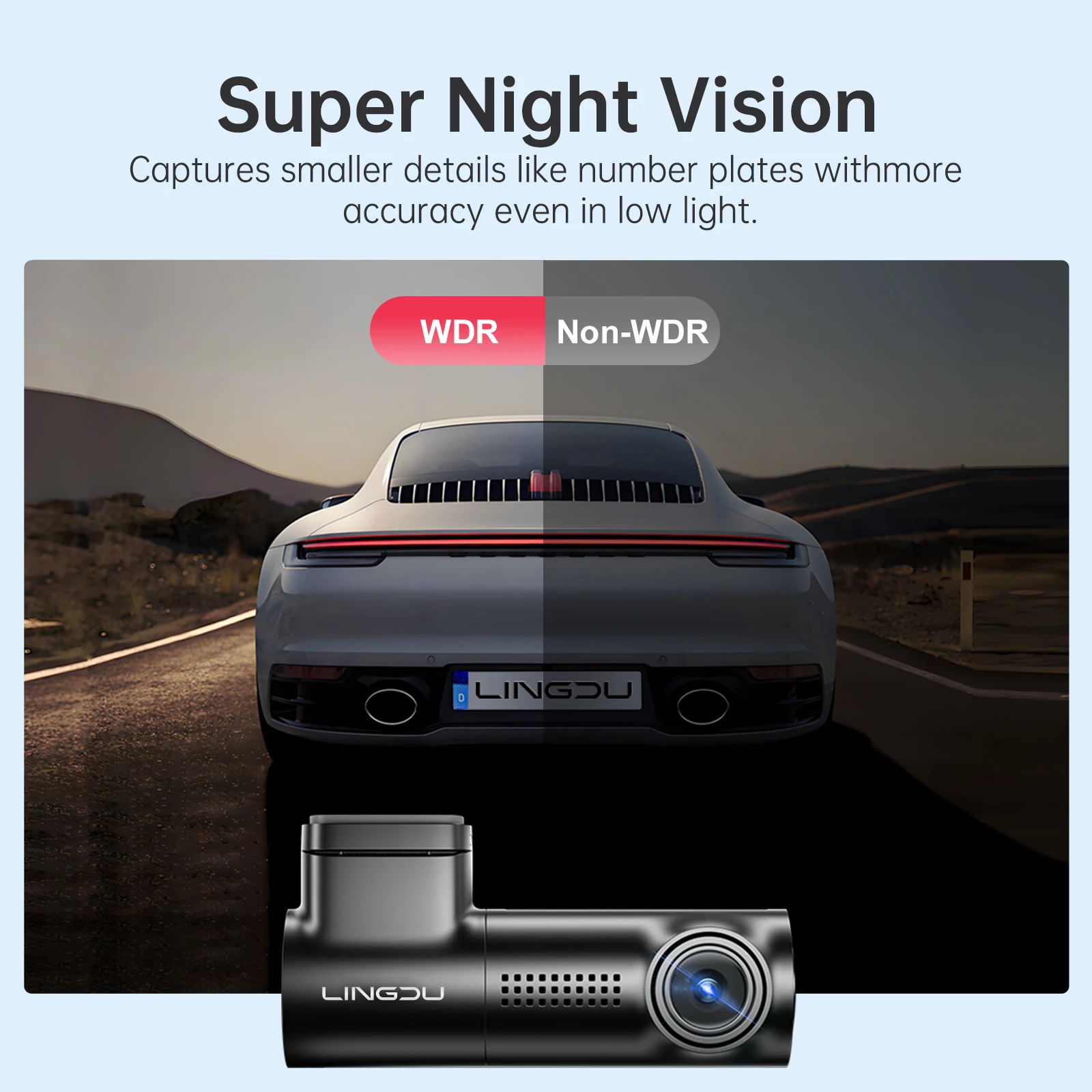 LINGDU 4K Dash Cam D500 Ultra HD Front Car Camera