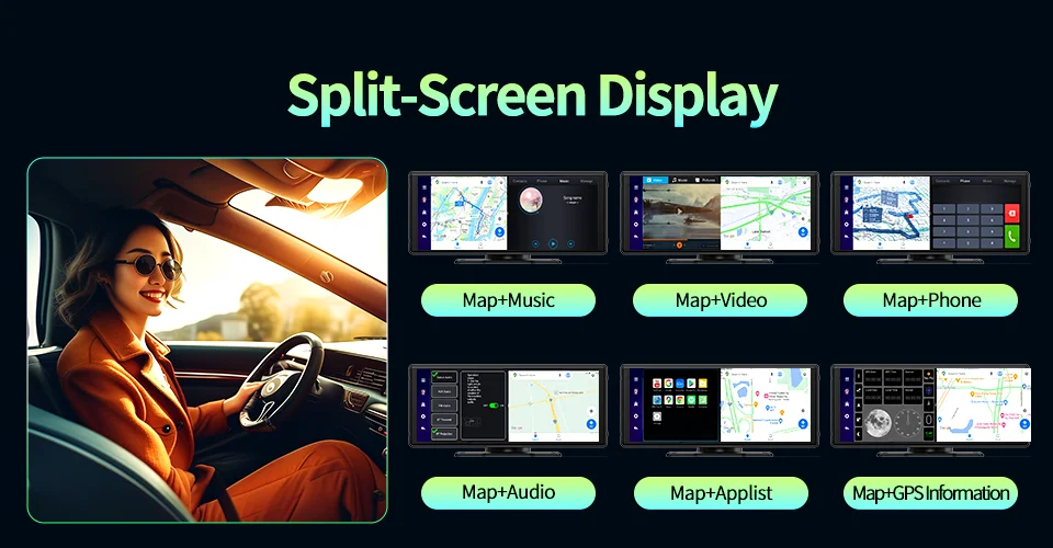 Imagebon Android 13 Dash Cam Wireless CarPlay & Android Auto Car DVR GPS