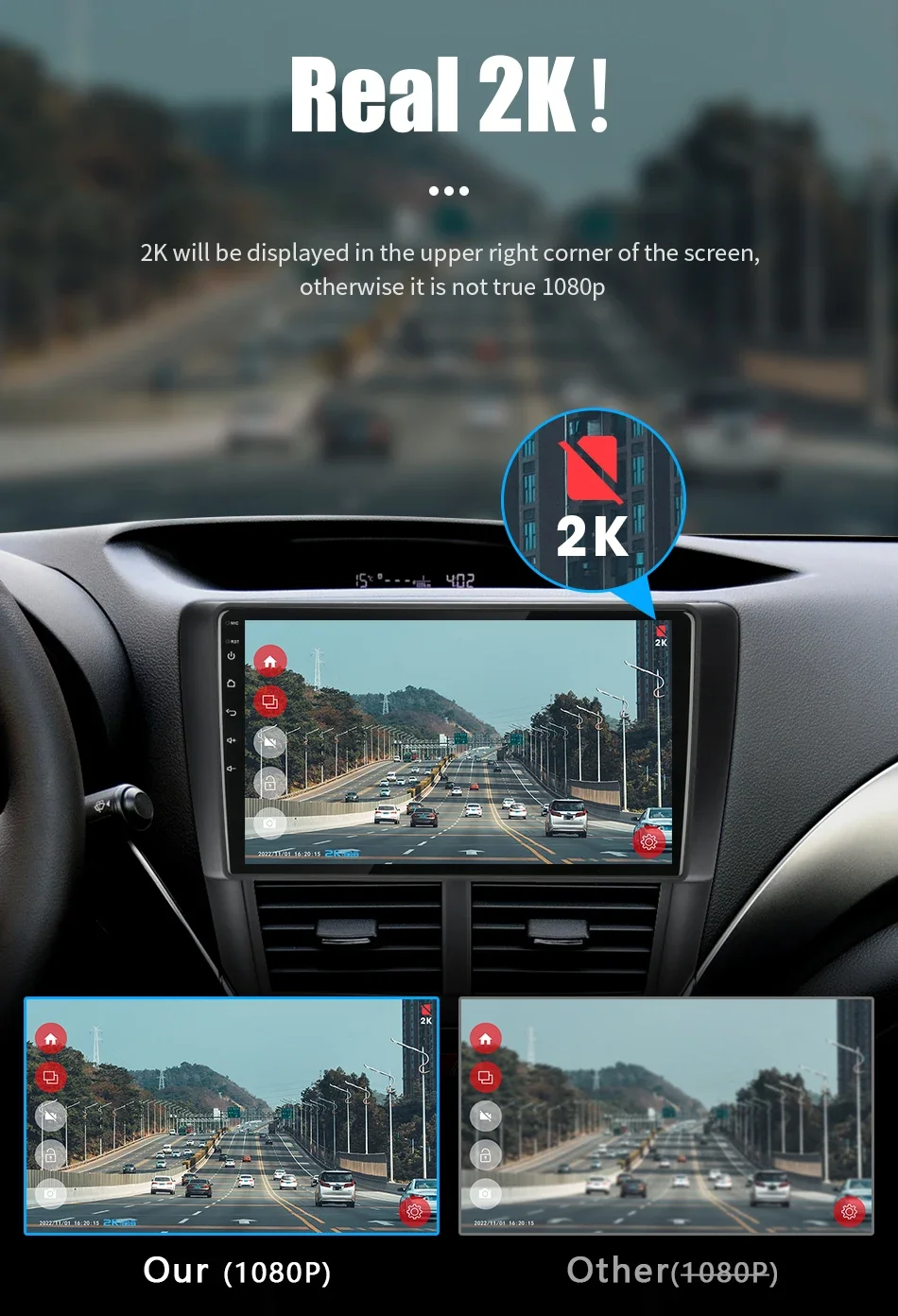 Universal 2K Full HD USB CAR ADAS Car DVR Dash Cam