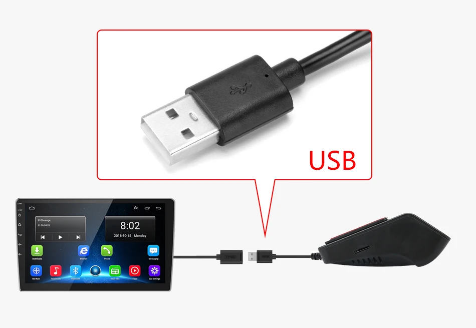 Jansite 2K USB Car DVR ADAS 1440P Dash Cam Recorder