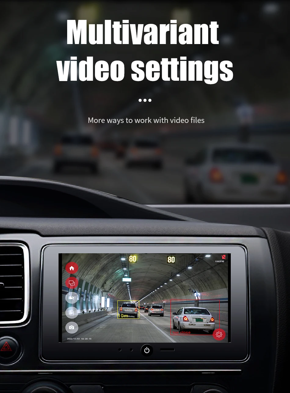 Jansite 2K USB Car DVR ADAS 1440P Dash Cam Recorder