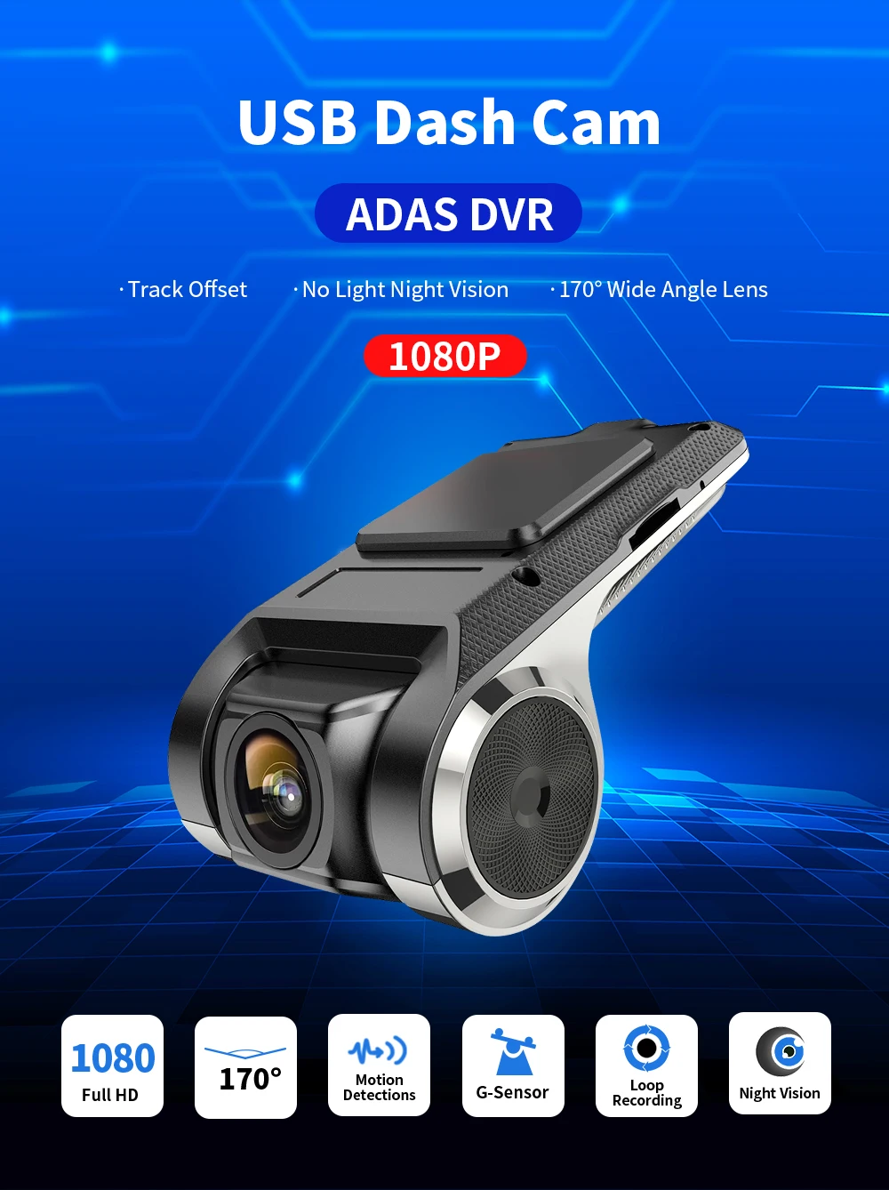 NAVISTART Car Dvr Camera Usb for Multimedia Android Full HD1080P
