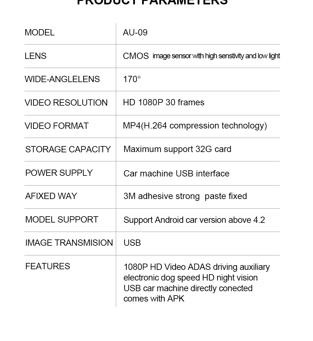 NAVISTART Car Dvr Camera Usb for Multimedia Android Full HD1080P