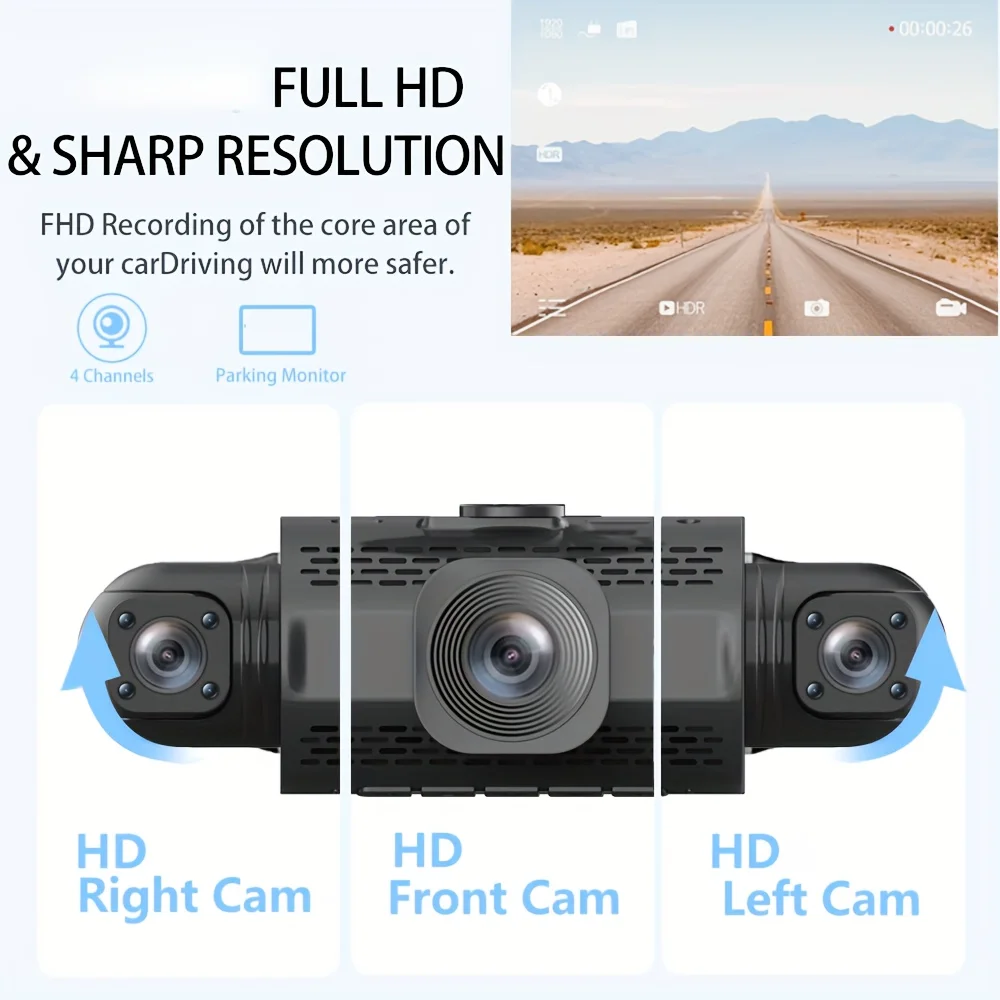 4 Way Dash Cam