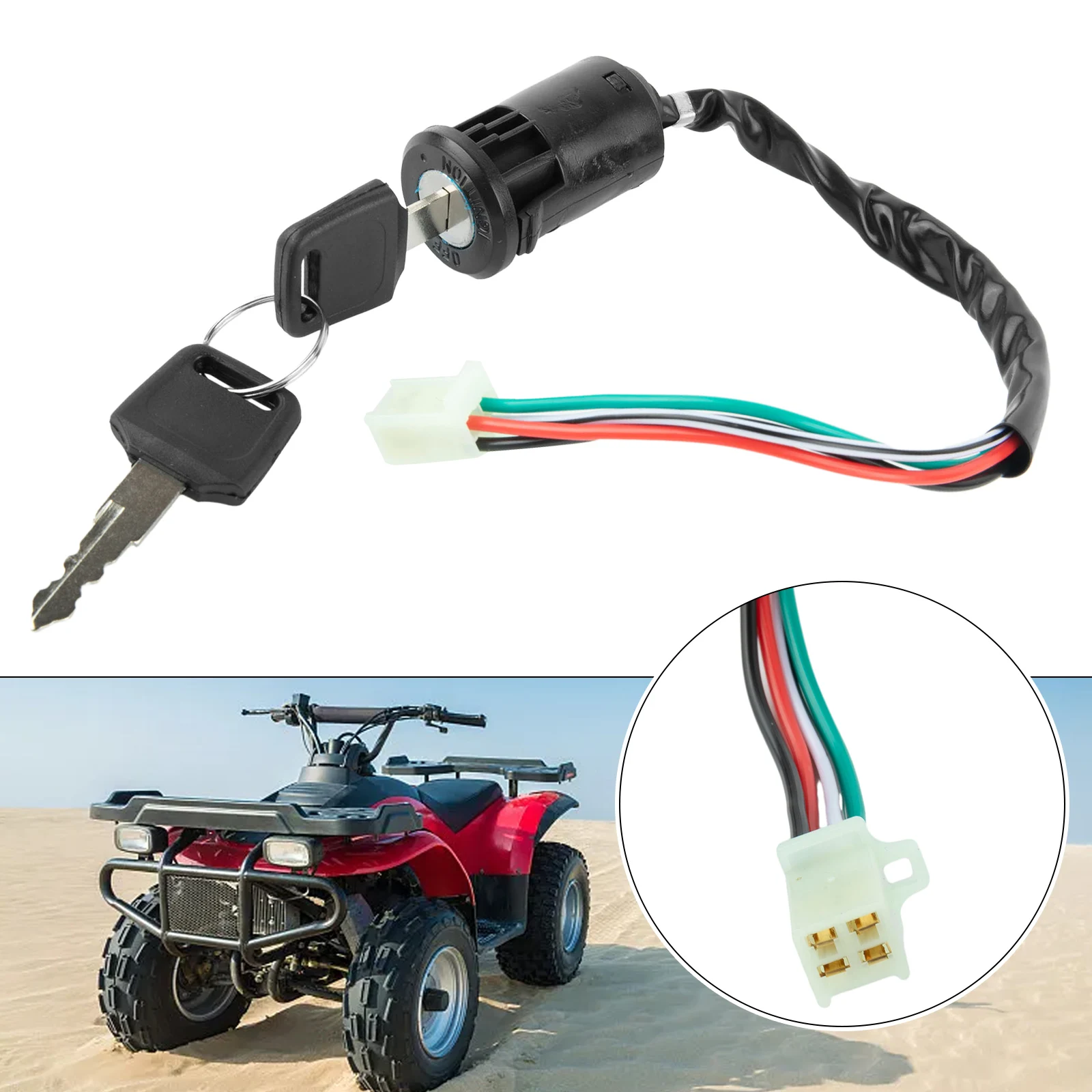 Motorcycle Ignition Switch + Keys Scooter Accessories